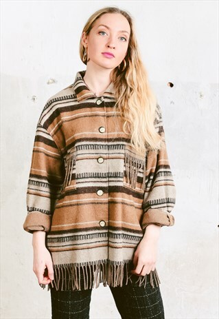 VINTAGE 90S FRINGED JACKET SHIRT