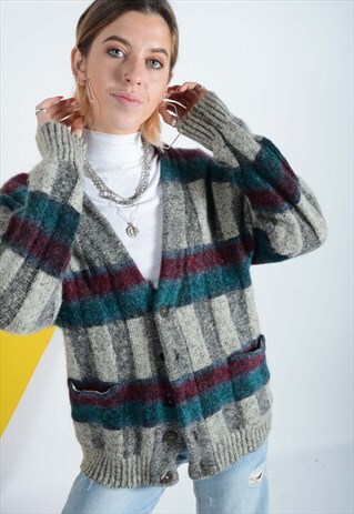 VINTAGE KNITTED CARDIGAN RETRO PATTERN