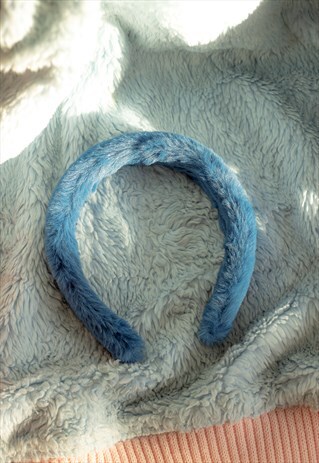 Blue Fluffy Headband