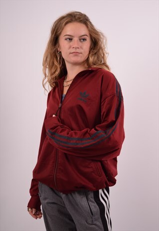 maroon adidas track jacket women's