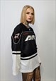 BASKETBALL TOP AMERICAN SPORTS MESH JUMPER PATCHED PULLOVER