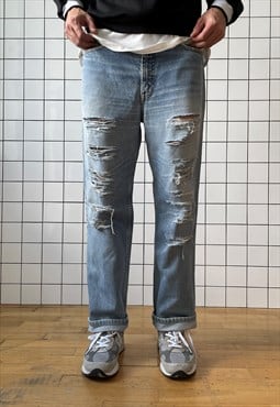 Vintage LEVIS Jeans Distressed Denim Washed Blue