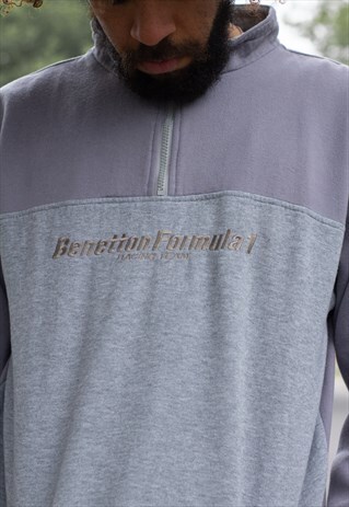 VINTAGE UNITED COLOURS OF BENETTON FORMULA 1 QUARTER ZIP