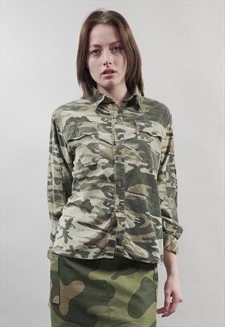 VINTAGE 90'S CAMOUFLAGE CORDUROY SHIRT