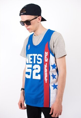 VINTAGE 90S COLOUR BLOCK NBA NETS BASKETBALL JERSEY VEST