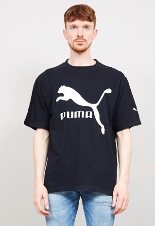 VINTAGE 90'S PUMA BLACK OVERSIZED T-SHIRT