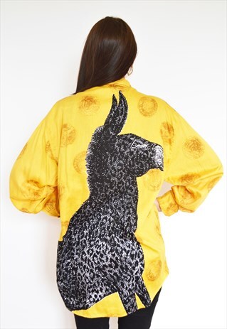 MOSCHINO CHEAP & CHIC DONKEY PAINTING BOYFRIEND SHIRT