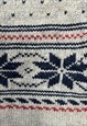 EDDIE BAUER KNITTED JUMPER ABSTRACT PATTERNED KNIT SWEATER