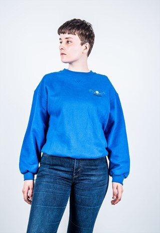 CHAMPION VINTAGE 1990S BLUE GOLF SWEATER