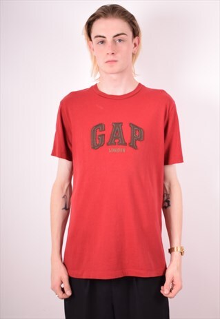 GAP MENS VINTAGE T-SHIRT TOP MEDIUM RED 90S