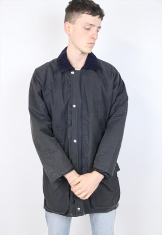 VINTAGE 90S BLACK WAX JACKET