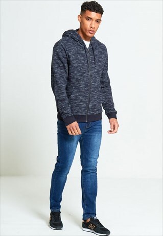 MENS BLUE SPACE DYE ZIP UP JACKET