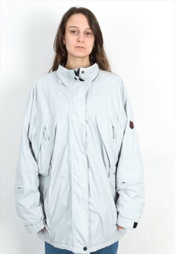 Ladies Jacket Windbreaker Fleece Lining Over Coat Blue Top