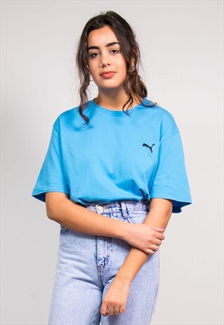 VINTAGE 90'S LIGHT BLUE PUMA OVERSIZE T-SHIRT