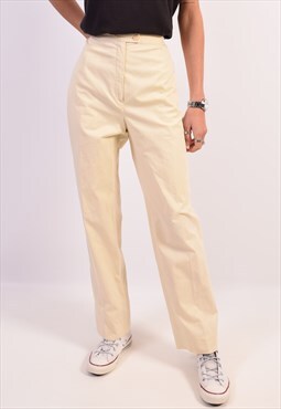 Vintage Burberry High Waist Casual Trousers Yellow