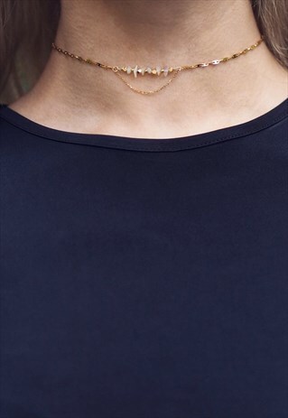 EMELIE. ETHIOPIAN OPAL CHOKER IN GOLD