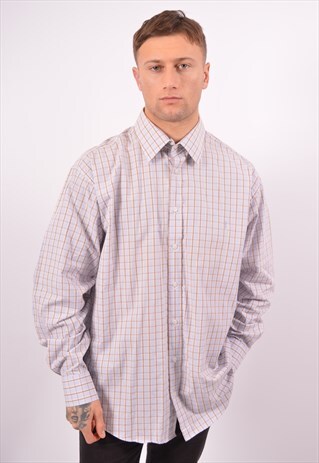 VINTAGE YVES SAINT LAURENT SHIRT CHECK BLUE