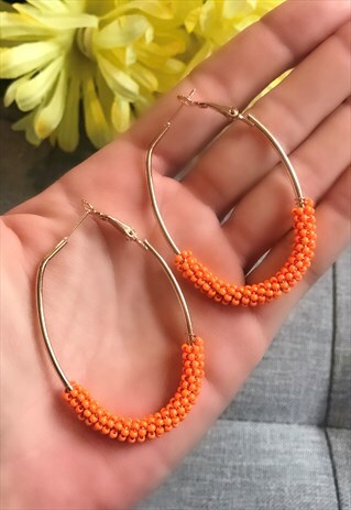 BEADED HOOP EARRINGS