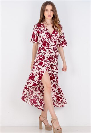 FLORAL WRAP DRESS