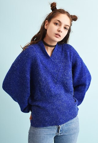 80'S RETRO SHIMMER SLOUCHY MOMS KNIT JUMPER