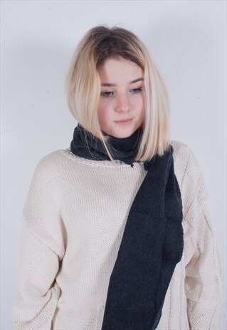 VINTAGE GREY WOOL SCARF