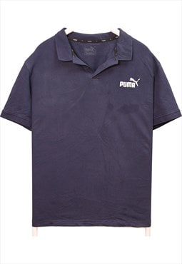 Vintage 90's Puma Polo Shirt Short Sleeve Button Up Navy