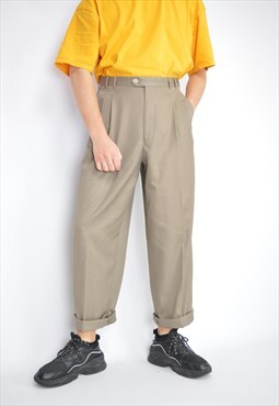 Vintage brown classic 80's suit trousers 