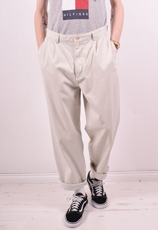 POLO RALPH LAUREN MENS VINTAGE TROUSERS W35 L30 WHITE 90S
