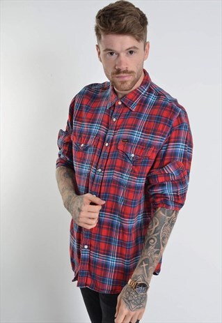 VINTAGE LEE CHECK FLANNEL SHIRT RED