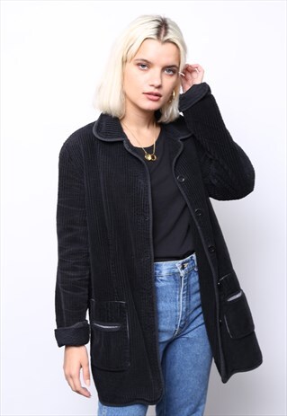 VINTAGE 90S BLACK CORD JACKET