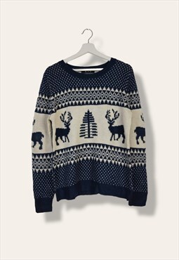 Vintage Jumper Christmas Mac in Blue M