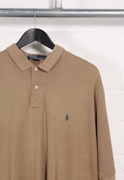 Vintage Polo Ralph Lauren Polo Shirt in Beige Stripe XL