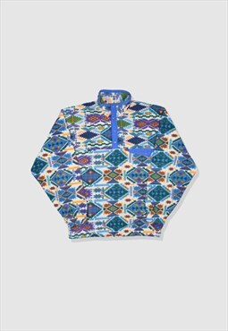 Vintage 90s Lotto Crazy Abstract Pattern Popper Fleece