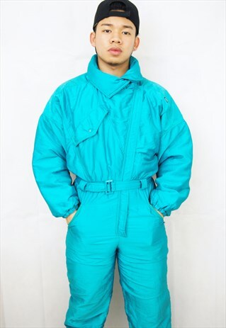 CRAZY PRINT PUFFER SKI SUIT/JUMPSUIT (1990'S)