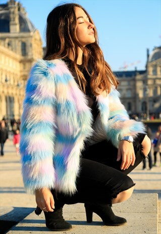 OMBRE FAUX FUR COAT