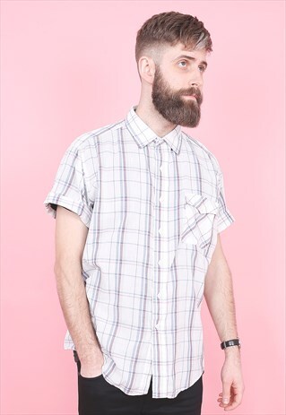 VINTAGE LEVI'S SHORT SLEEVED CHECK SHIRT /R8307