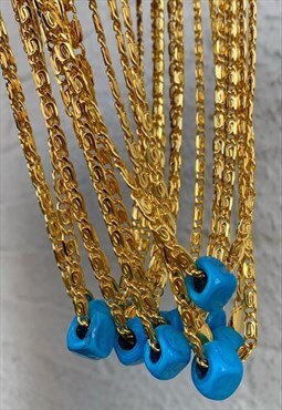 Mira Blue Murano Glass Chain Necklace