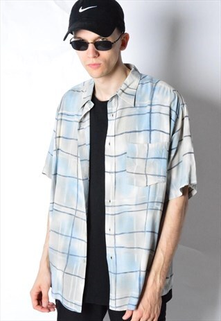 VINTAGE 90S PASTEL CHECK SHORT SLEEVE SHIRT
