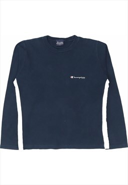 Champion 90's Spellout Crewneck Sweatshirt Large Blue