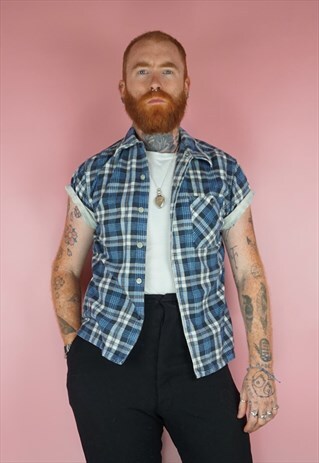 VINTAGE 1980S CHECK SHORT SLEEVE SHIRT