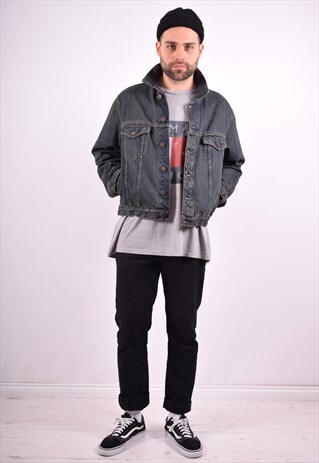 MENS VINTAGE DENIM JACKET MEDIUM BLUE 90'S