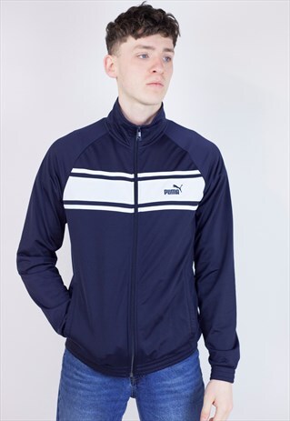 VINTAGE 90S PUMA NAVY ZIP-UP JACKET