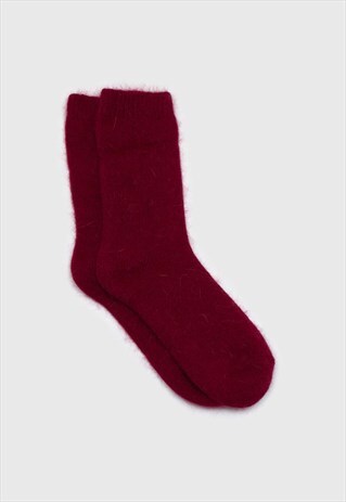 BURGUNDY ANGORA SMOOTH SOCKS