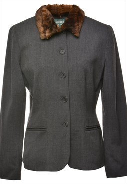 Ralph Lauren Faux Fur Trim Wool Jacket - M