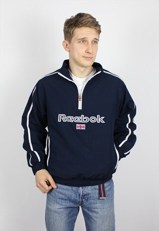 VINTAGE REEBOK WINDBREAKER BIG LOGO TRACK TOP SUIT JACKET