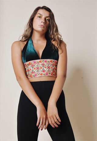 GREEN VELVET BRALETTE