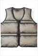 Transparent vest jacket see-through bomber sleeveless puffer
