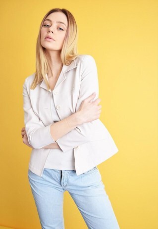 90'S CLASSIC CUT MINIMALIST GEOMETRIC JACKET TOP