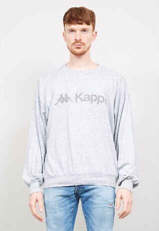 VINTAGE 90'S KAPPA OVERSIZED LIGHTWEIGHT GREY SWEATER