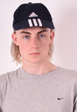 ADIDAS MENS VINTAGE CAP ONE SIZE NAVY BLUE 90S